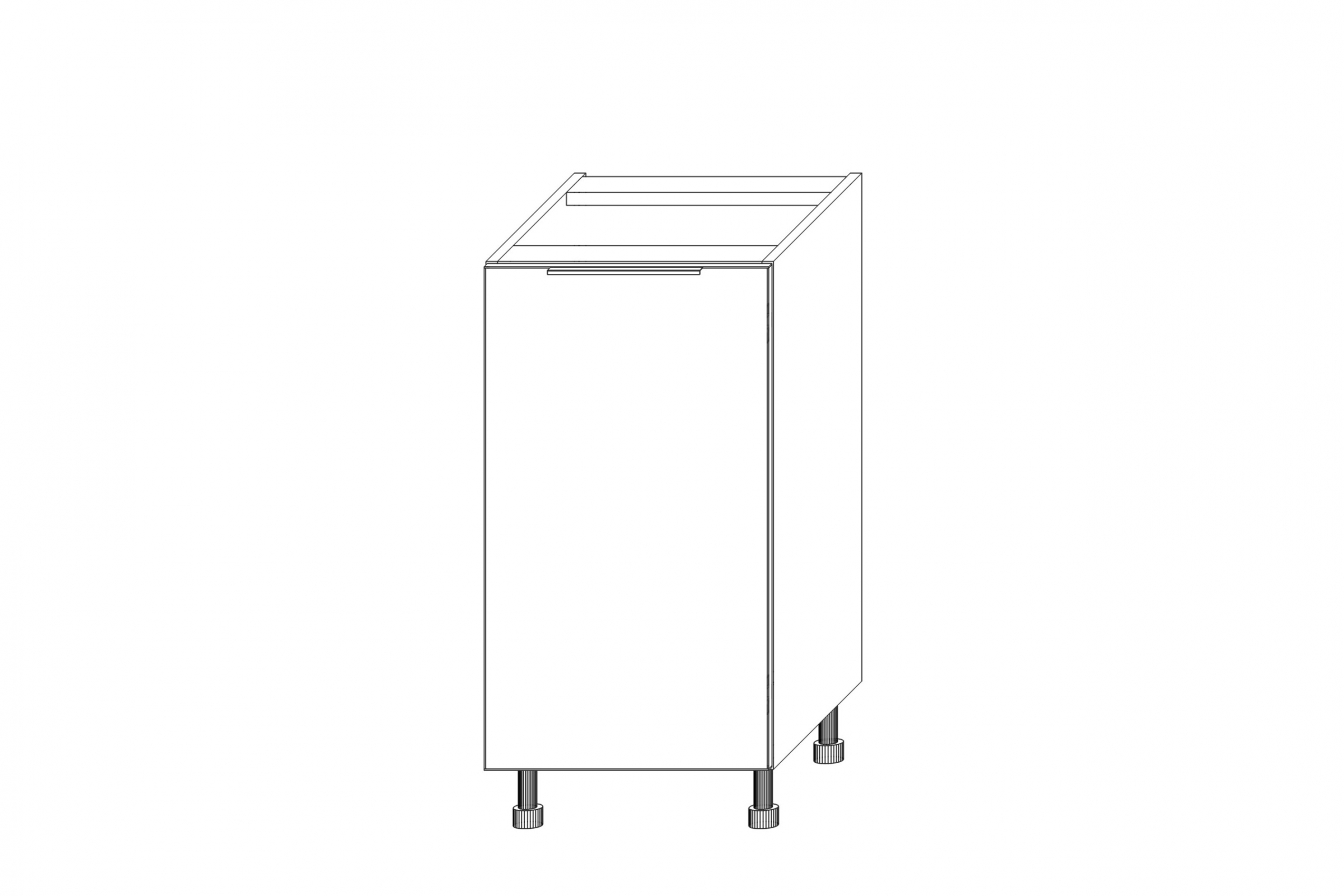 KAMMONO D__.1/SPEC - Skrinka dona nastaviteľná - P2 i K2 BLACK Skrinka Kuchynská dolná Kammono K2 D__.1/SPEC regulowana w zakresie 21-39cm