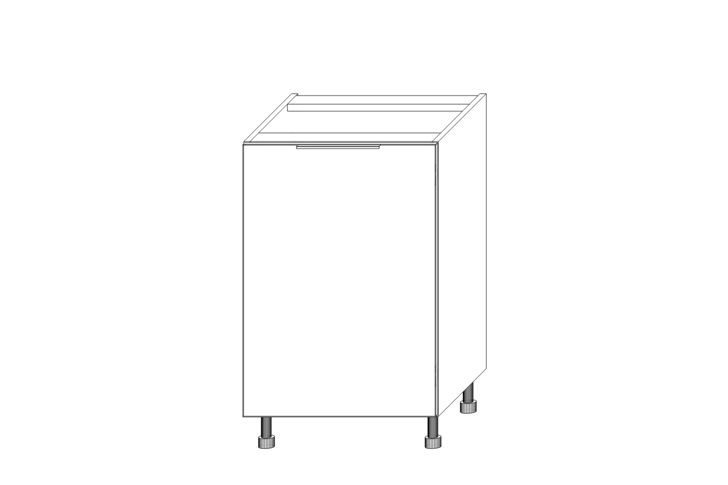 KAMMONO D50.1 - dolná skrinka jednodverová - P2 i K2 BLACK Skrinka Kuchynská dolná KAMMONO K2 D50.1 jednodverová