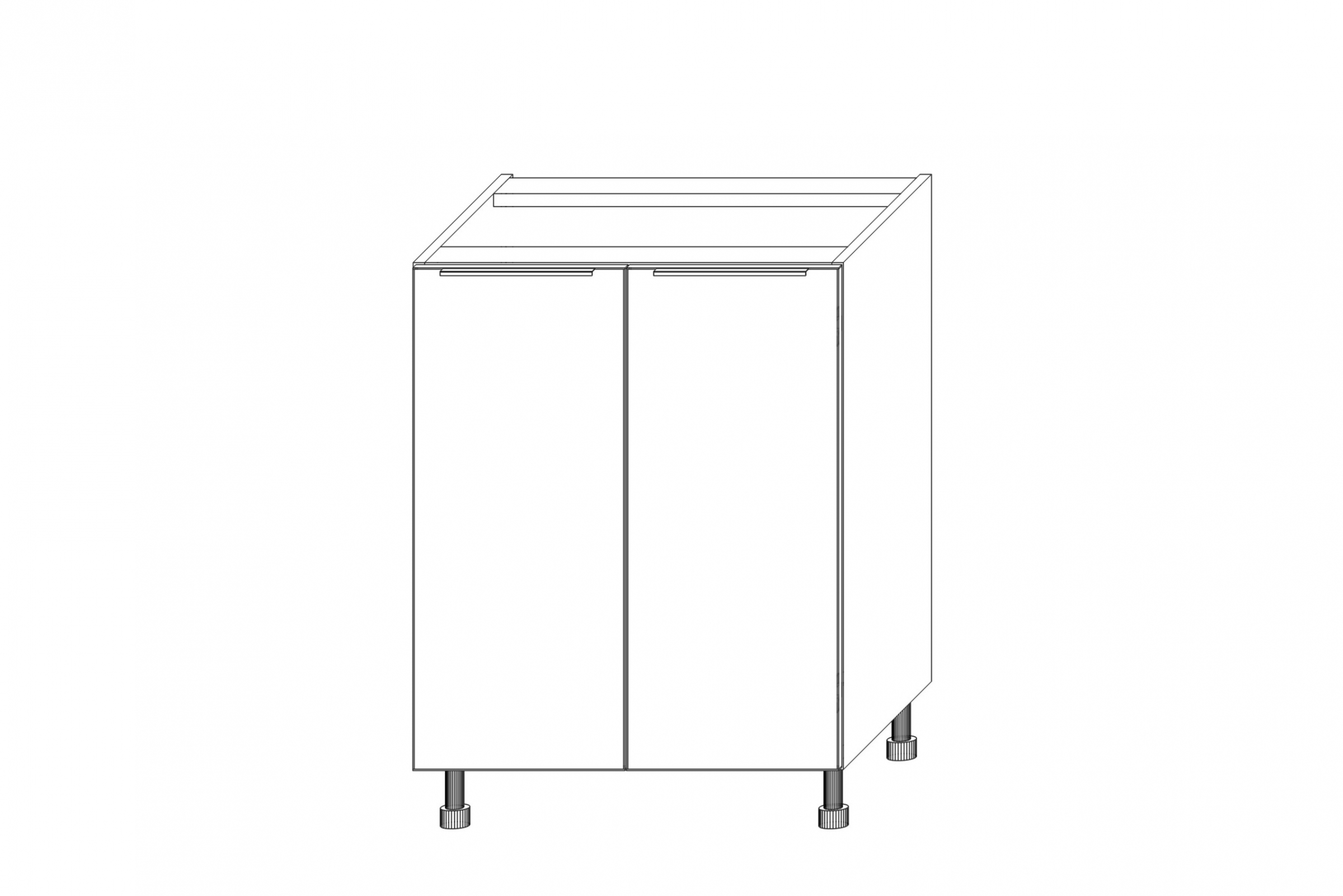 KAMMONO D60 - dolná skrinka dvojdverová - P2 i K2 BLACK Skrinka Kuchynská dolná KAMMONO K2 D60 dvojdverová