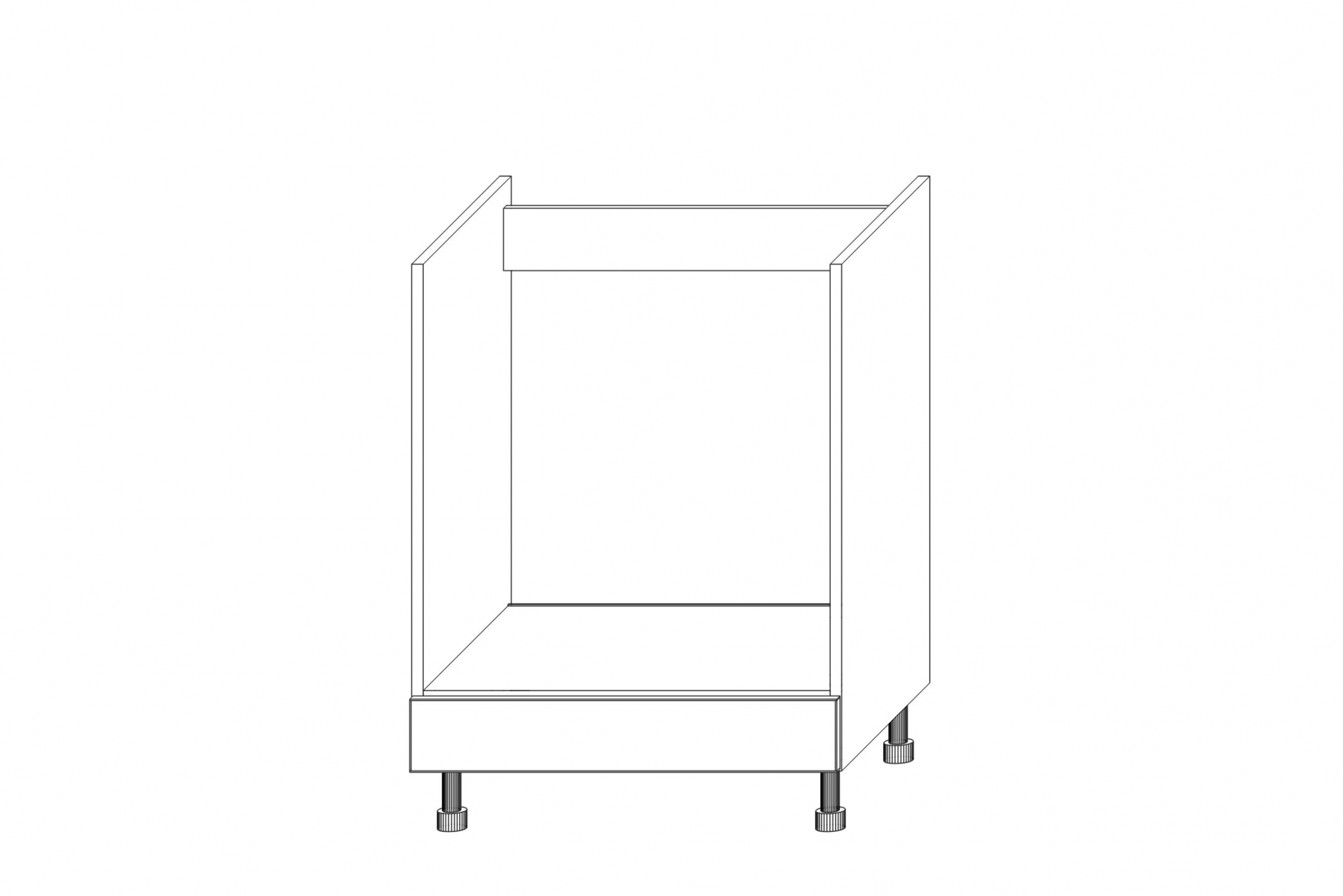 Spodní kuchyňská skříňka Kammono K2 DP60 pro vestavbu varné desky a trouby skříňka kuchyňská spodní KAMMONO K2 DP60 pro zabudowy plyty grzewczej i piekarnika