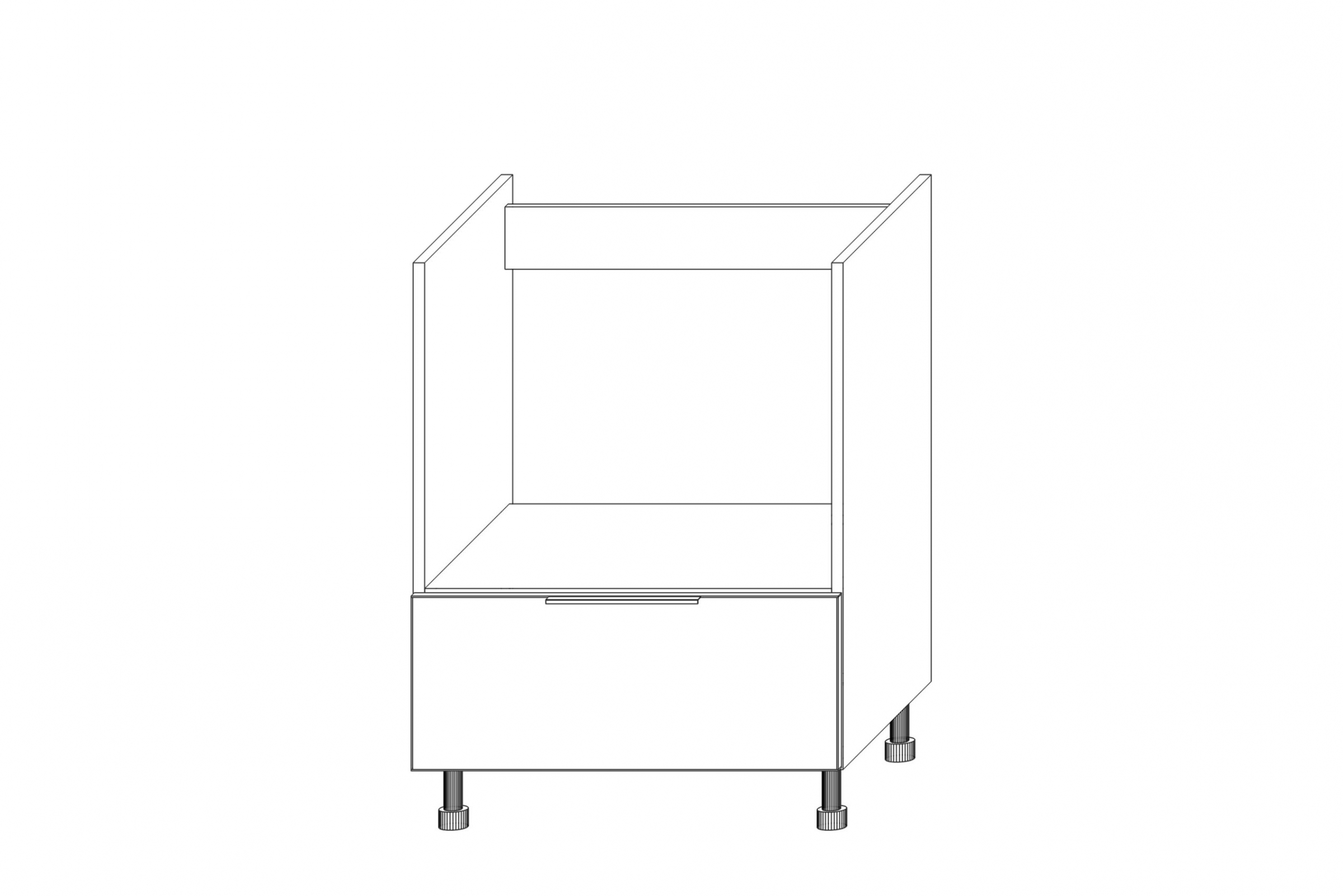 Spodní kuchyňská skříňka Kammono K2 DPKSS60 pro vestavbu varné desky a kompaktní trouby skříňka kuchyňská spodní KAMMONO K2 DPKSS60 pro zabudowy plyty grzewczej i kompaktowego piekarnika