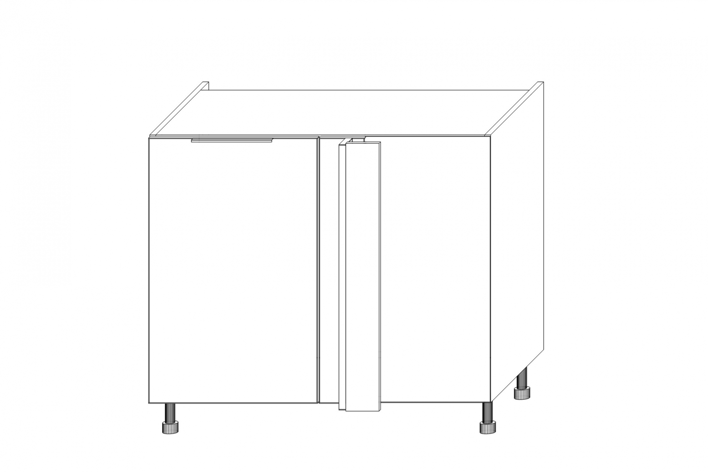 Rohová spodní kuchyňská skříňka Kammono K2 DPRP110x65 jednodveřová skříňka kuchyňská spodní KAMMONO K2 DPRP110x65 rohová jednodveřová