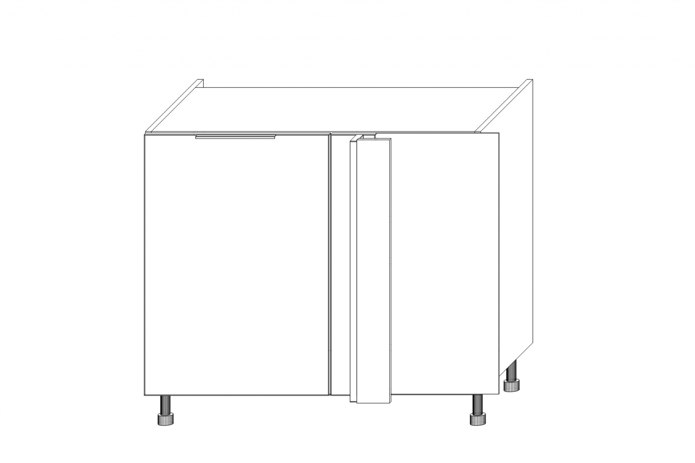 Rohová spodní kuchyňská skříňka Kammono K2 DPRP115x65 jednodveřová skříňka kuchyňská spodní KAMMONO K2 DPRP115x65 rohová jednodveřová