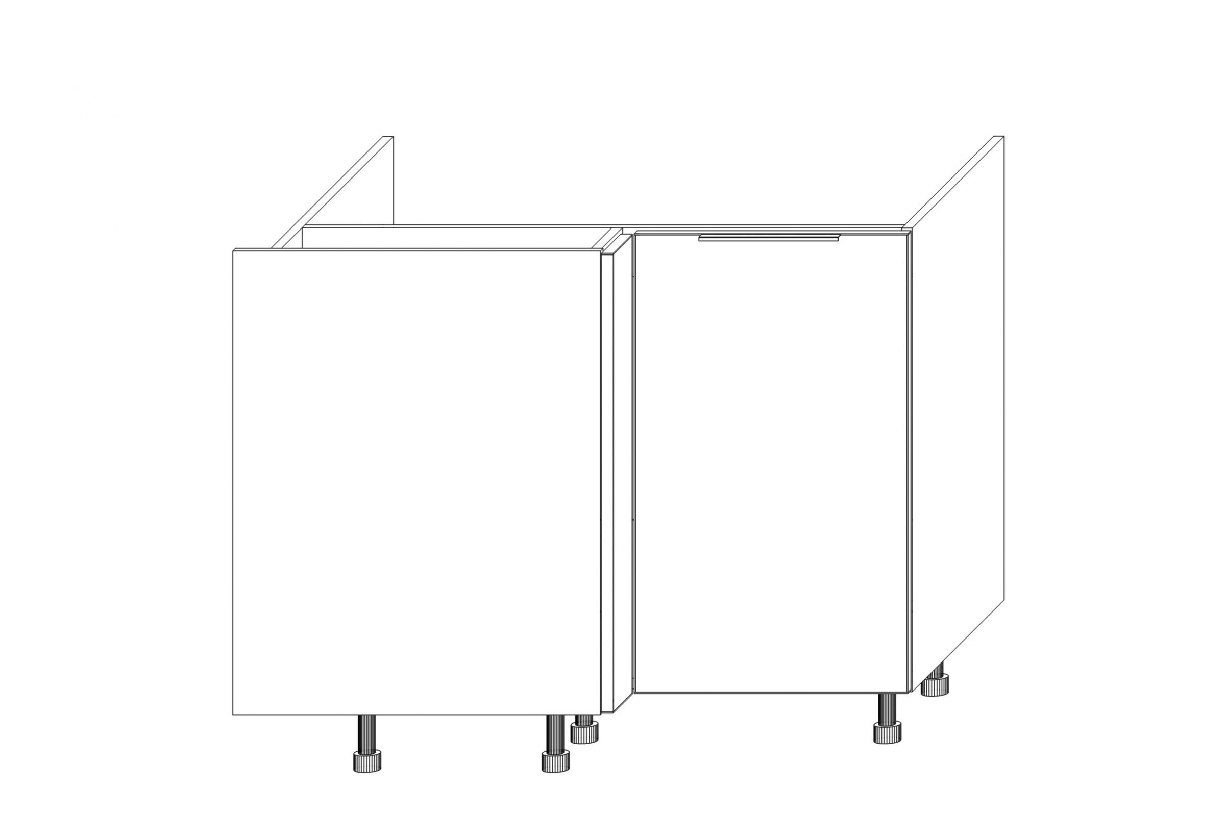 Rohová spodní kuchyňská skříňka Kammono K2 DRZ100x70 pro vestavbu dřezu skříňka kuchyňská spodní KAMMONO K2 DRZ100x70 rohová pod zabudowe zlewu