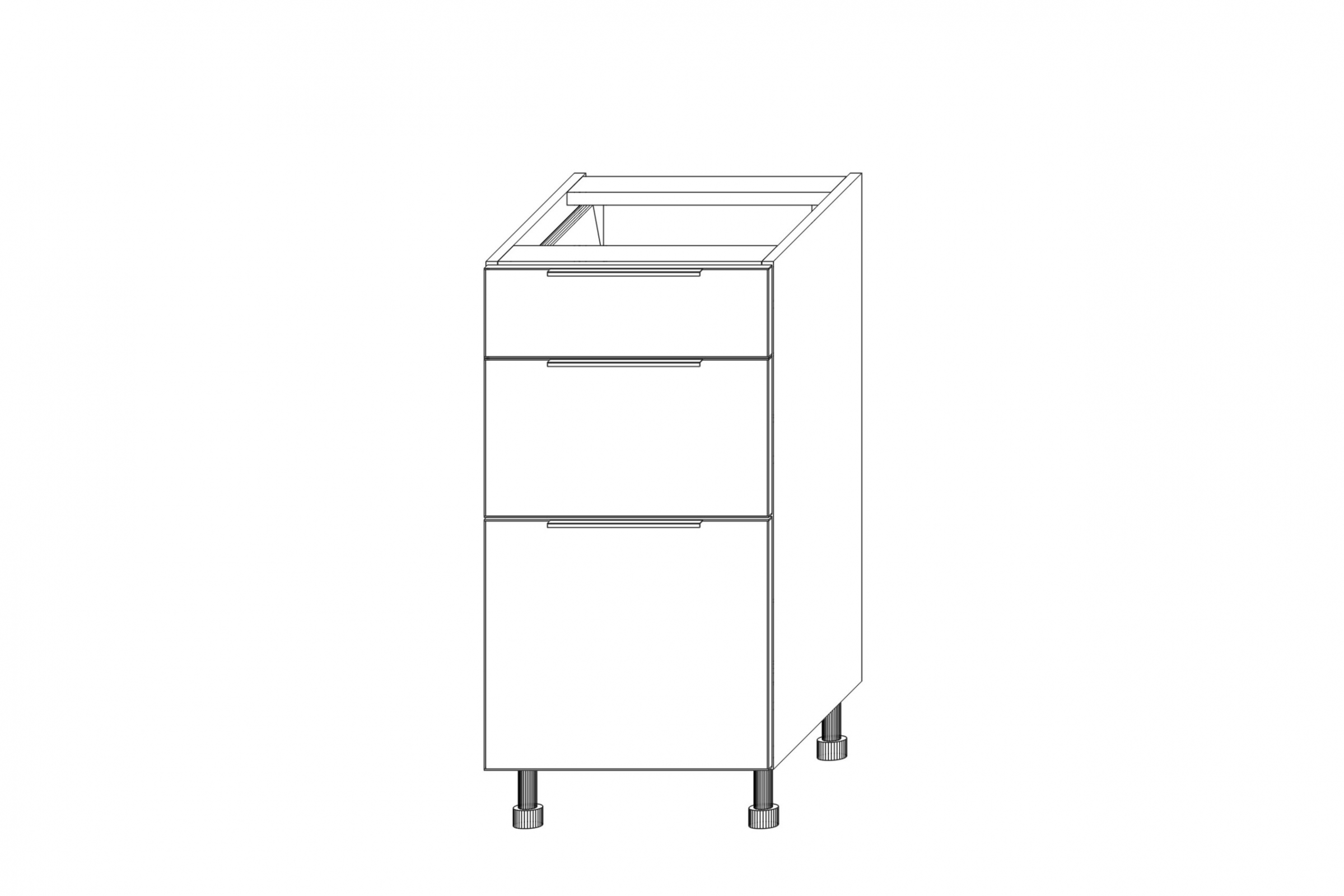 Spodní kuchyňská skříňka Kammono K2 DSS40/3 se 3 zásuvkami skříňka kuchyňská spodní KAMMONO K2 DSS40/3 se třemi  zásuvkami