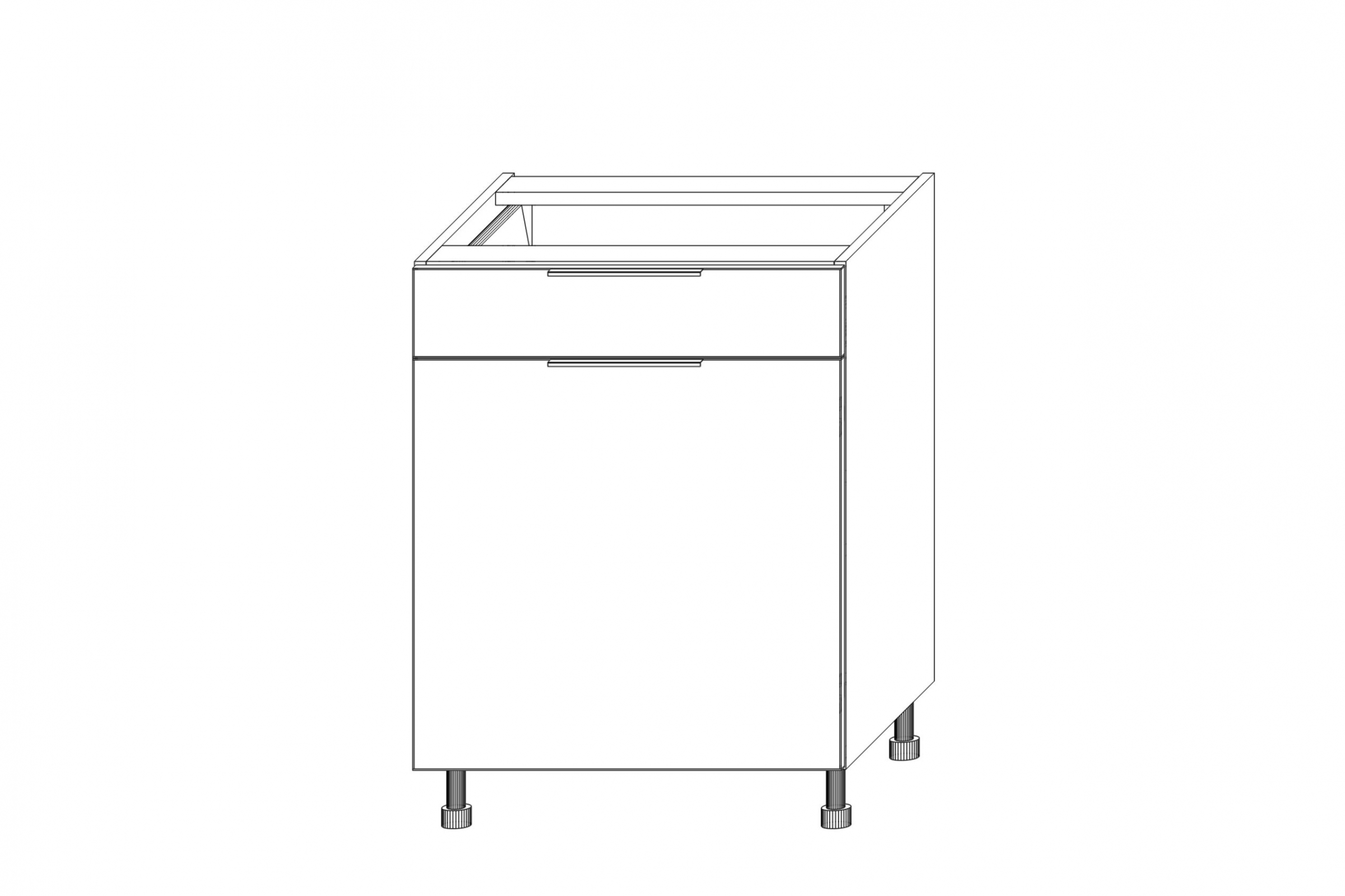 Spodní kuchyňská skříňka Kammono K2 DSS60.1/1 jednodveřová se zásuvkou skříňka kuchyňská spodní KAMMONO K2 DSS60.1/1 jednodveřová z szuflada