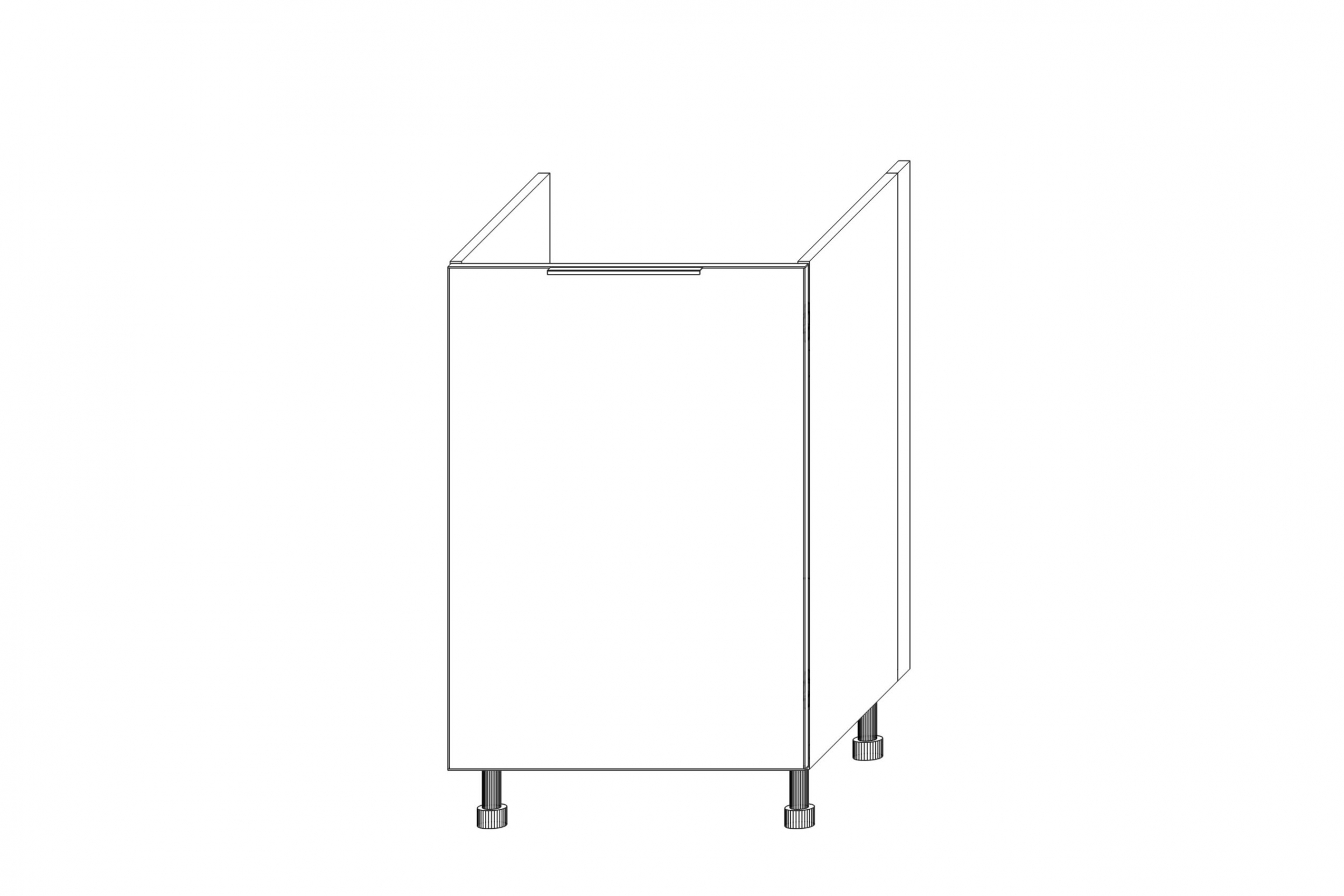 KAMMONO DZ50.1 - dolná skrinka drezová skrinka - P2 i K2 BLACK Skrinka Kuchynská dolná KAMMONO K2 DZ50.1 jednodverová pod zabudowe zlewu