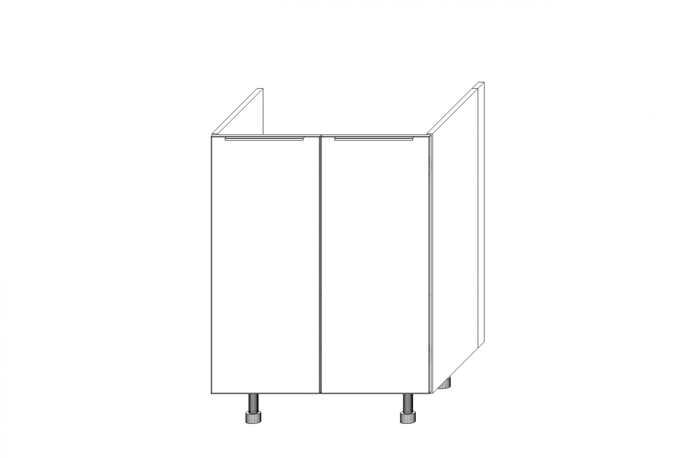 KAMMONO DZ60 - dolná skrinka drezová skrinka - P2 i K2 BLACK Skrinka Kuchynská dolná KAMMONO K2 DZ60 dvojdverová pod zabudowe zlewu