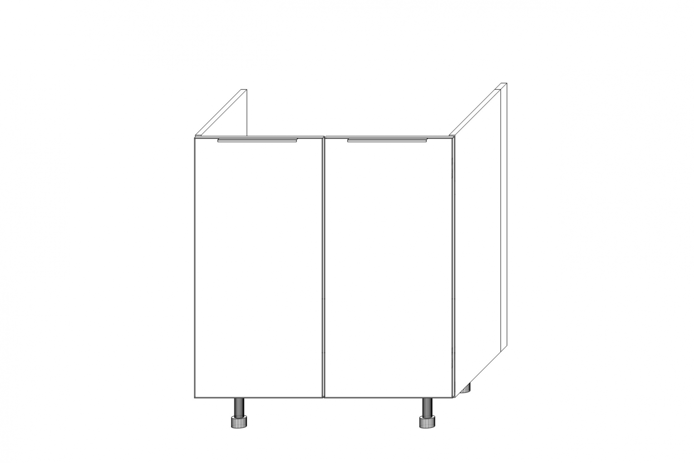 KAMMONO DZ70 - dolná skrinka drezová skrinka - P2 i K2 BLACK Skrinka Kuchynská dolná KAMMONO K2 DZ70 dvojdverová pod zabudowe zlewu