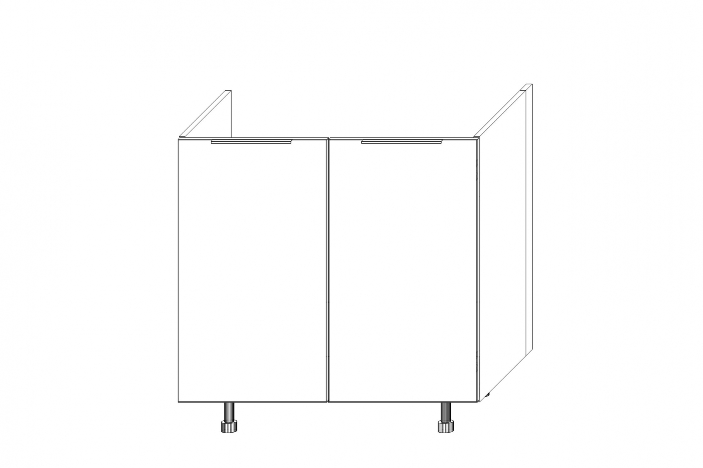 Spodní kuchyňská skříňka Kammono K2 DZ80 dvoudveřová pro vestavbu dřezu skříňka kuchyňská spodní KAMMONO K2 DZ80 dvoudveřová pod zabudowe zlewu