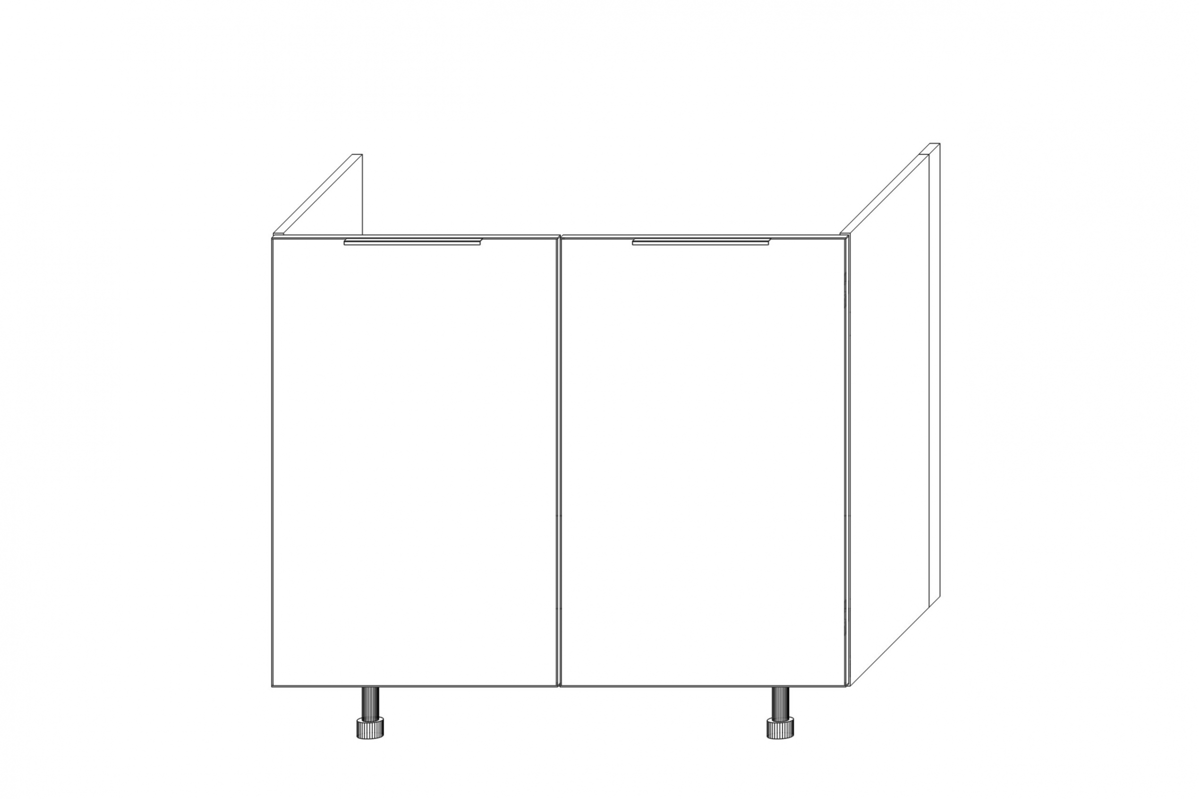 Spodní kuchyňská skříňka Kammono K2 DZ90 dvoudveřová pro vestavbu dřezu skříňka kuchyňská spodní KAMMONO K2 DZ90 dvoudveřová pod zabudowe zlewu