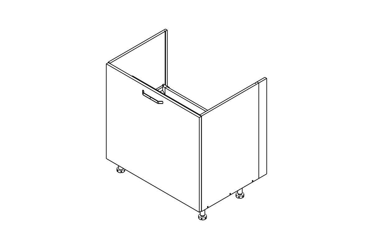 Kuchynská dolná skrinka Kammono P2 DZCSS80 so zásuvkou pod zabudovanie drezu Skrinka Kuchynská dolná KAMMONO P2 DZCSS80 z szuflada pod zabudowe zlewu