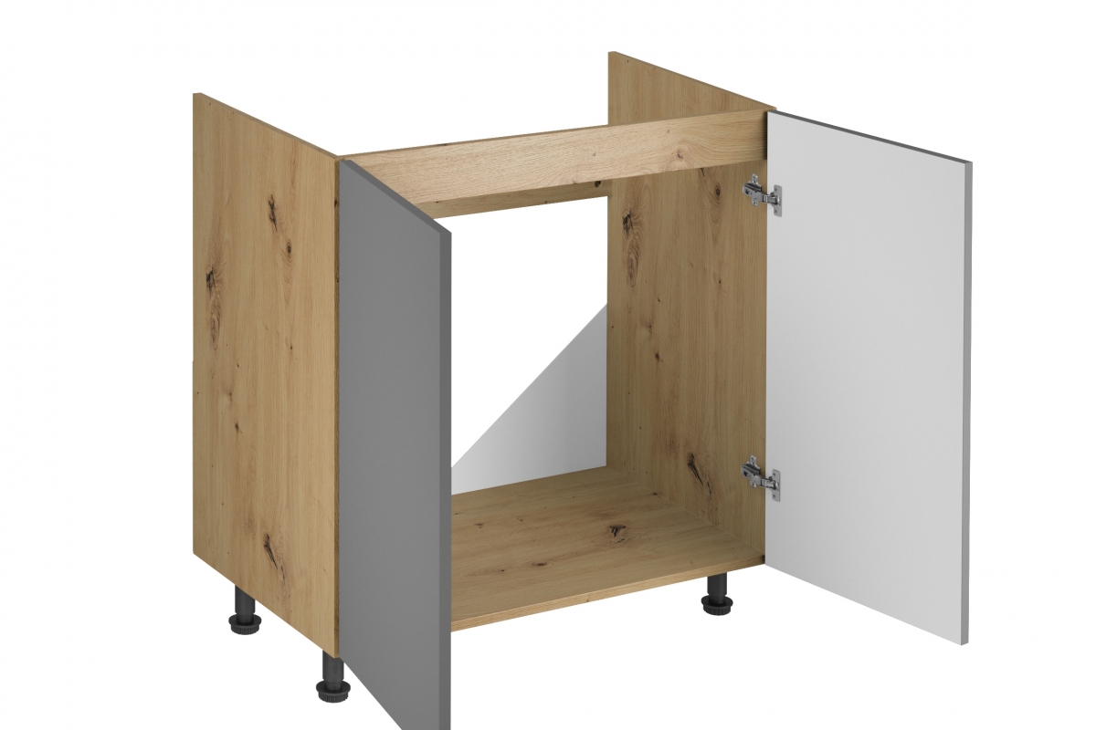 Dolná kuchynská skrinka Langen D80Z dvojdverová na zabudovanie drezu - béžová Skrinka Kuchynská dolná Langen D80Z dvojdverová do riadu zlewozmywaka - beige