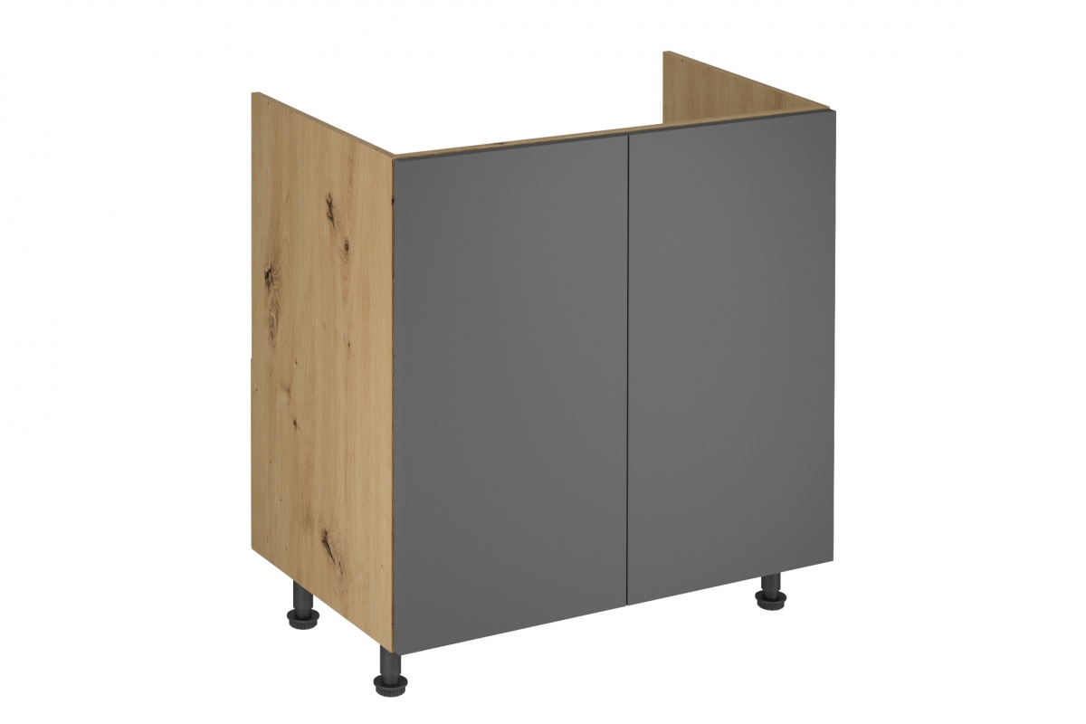 Dolná kuchynská skrinka Langen D80Z dvojdverová na zabudovanie drezu - sivá Skrinka Kuchynská dolná Langen D80Z dvojdverová do riadu zlewozmywaka - grey