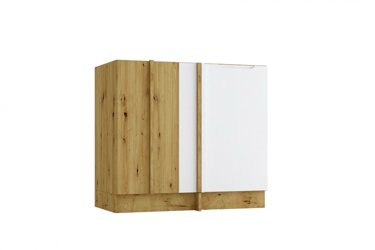 Dolná rohová skrinka Isabel DNP jednodverová – svetlosivý mat / dub artisan Skrinka Kuchynská dolná rohová Isabel DNP - svetlý šedý mat / Dub artisan