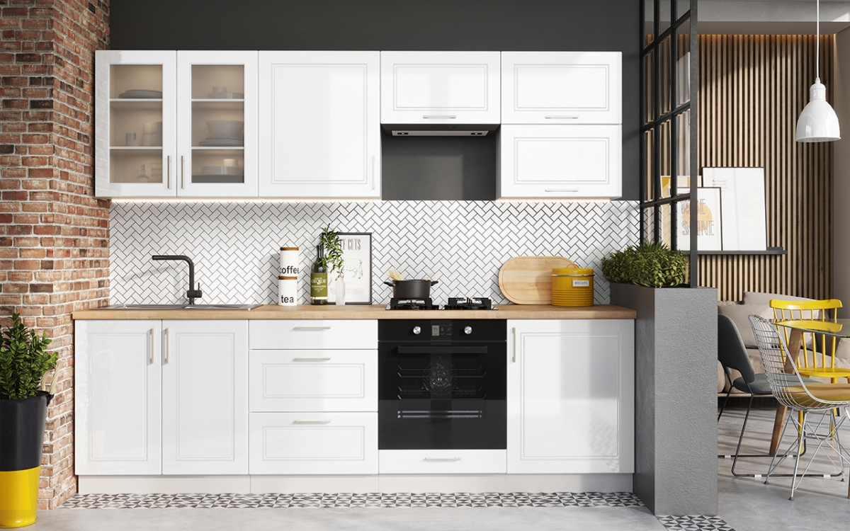 Kuchyňská dolní skříňka Natalia D60 PC P/L pod varnou desku - bílý lesk skříňka kuchyňská spodní Natalia D60 PC P/L jednodveřová do zabudowy plyty grzejnej - bílý lesk