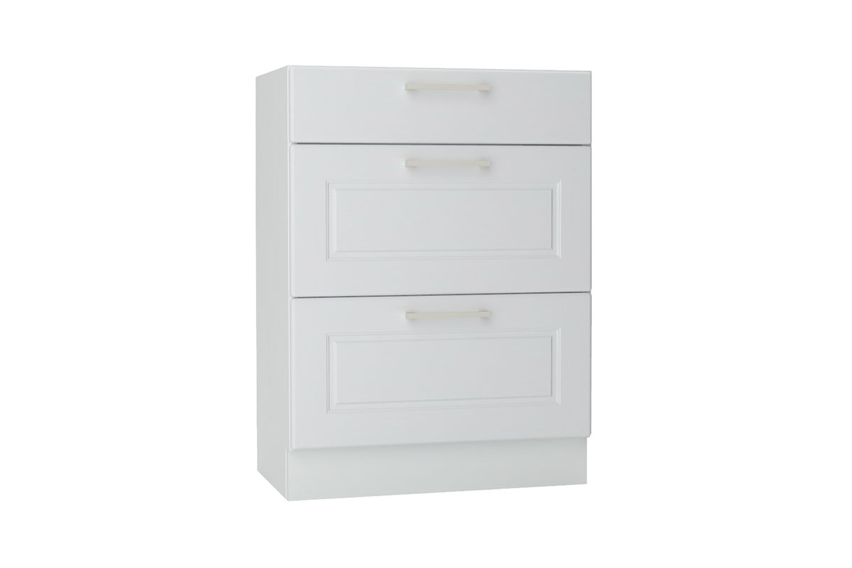 Spodní skříňka se zásuvkami Natalia D60 S/3 - bílý lesk skříňka kuchyňská spodní Natalia D60 S3 se zásuvkami - bílý lesk