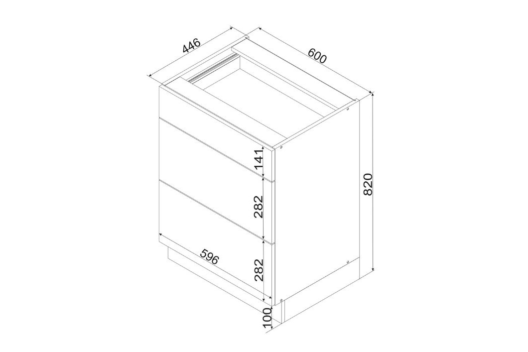 Skrinka Kuchynská so zásuvkami Sonja D60 S/3 - Béžová Pieskový Skrinka Kuchynská dolná Sonja D60 S/3 so zásuvkami - Béžová Pieskový