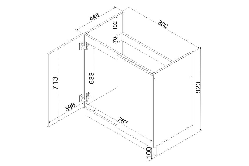 Dřezová kuchyňská skříňka Sonja 80 cm dvoudveřová - pískově béžová skříňka kuchyňská spodní Sonja D80 ZL dvoudveřová pod zlewozmywak - béžová Pískový