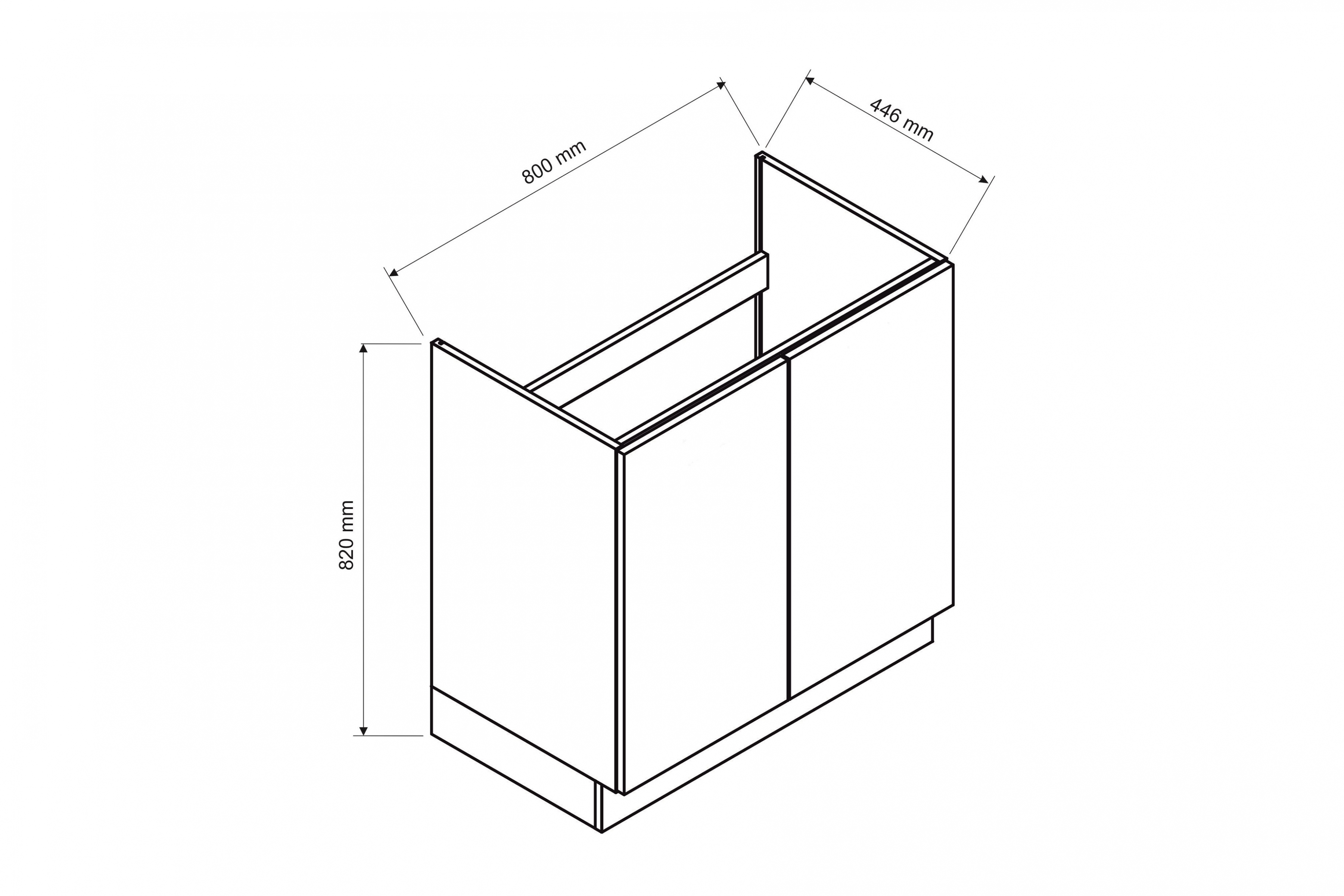 Spodní skříňka Isabel D80 ZL pod dřez - dvoudveřová - světle šedý mat / dub artisan Skříňka kuchyňská dvoudveřová pod zlewozmywak Isabel D80 ZL - světlý šedá mat / dub artisan