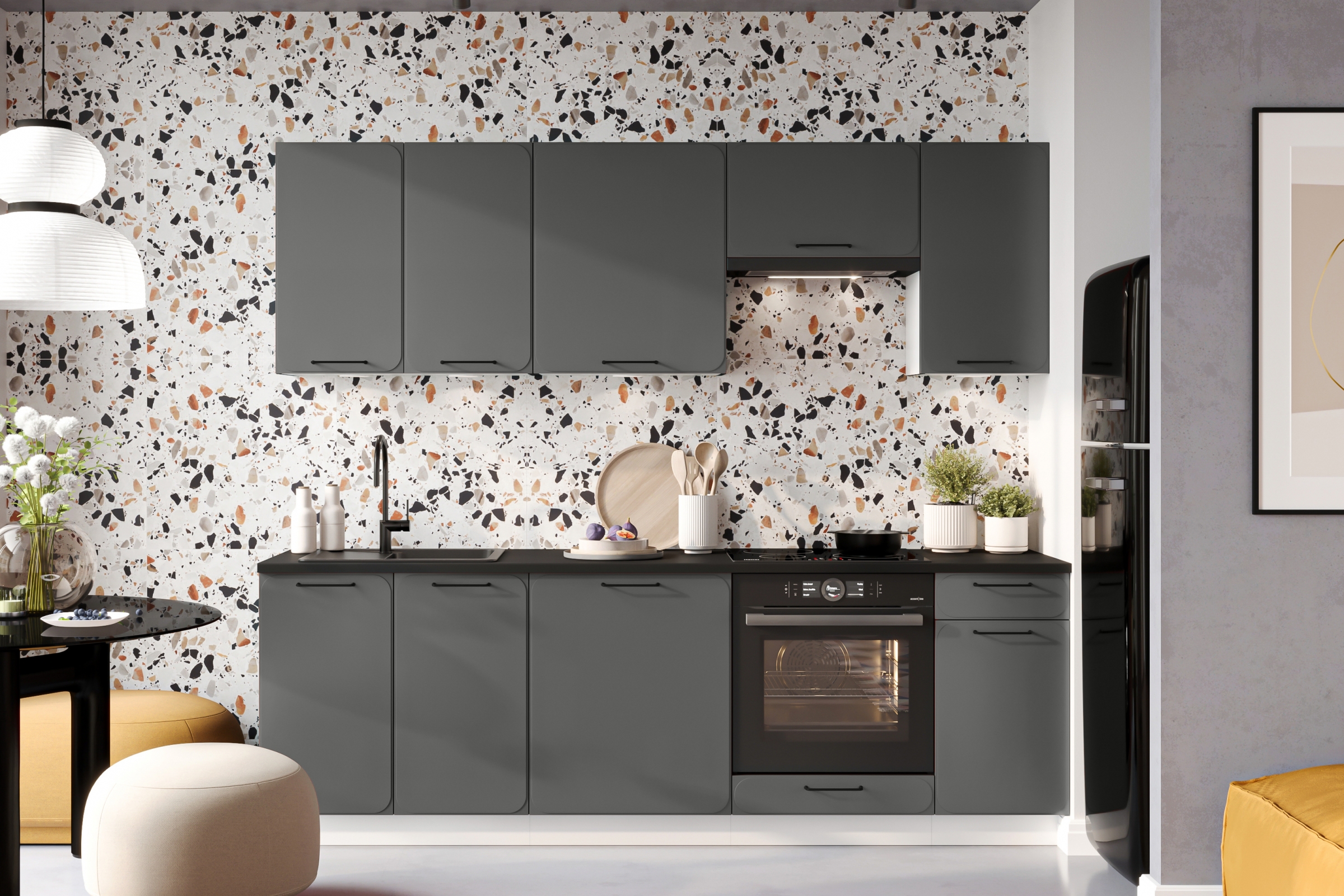 Kuchyňská skříňka Katrin W80 SU ALU dvoudveřová - šedý mat Skříňka kuchyňská dvoudveřová z ociekarka do naczyn Katrin W80 SU ALU - šedý mat