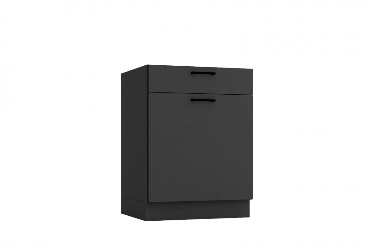 Dolná skrinka Anika D60 S1 jednodverová so zásuvkou – grafit Skrinka Kuchynská jednodverová z szuflada Anika D60 S1 - grafit / grafit