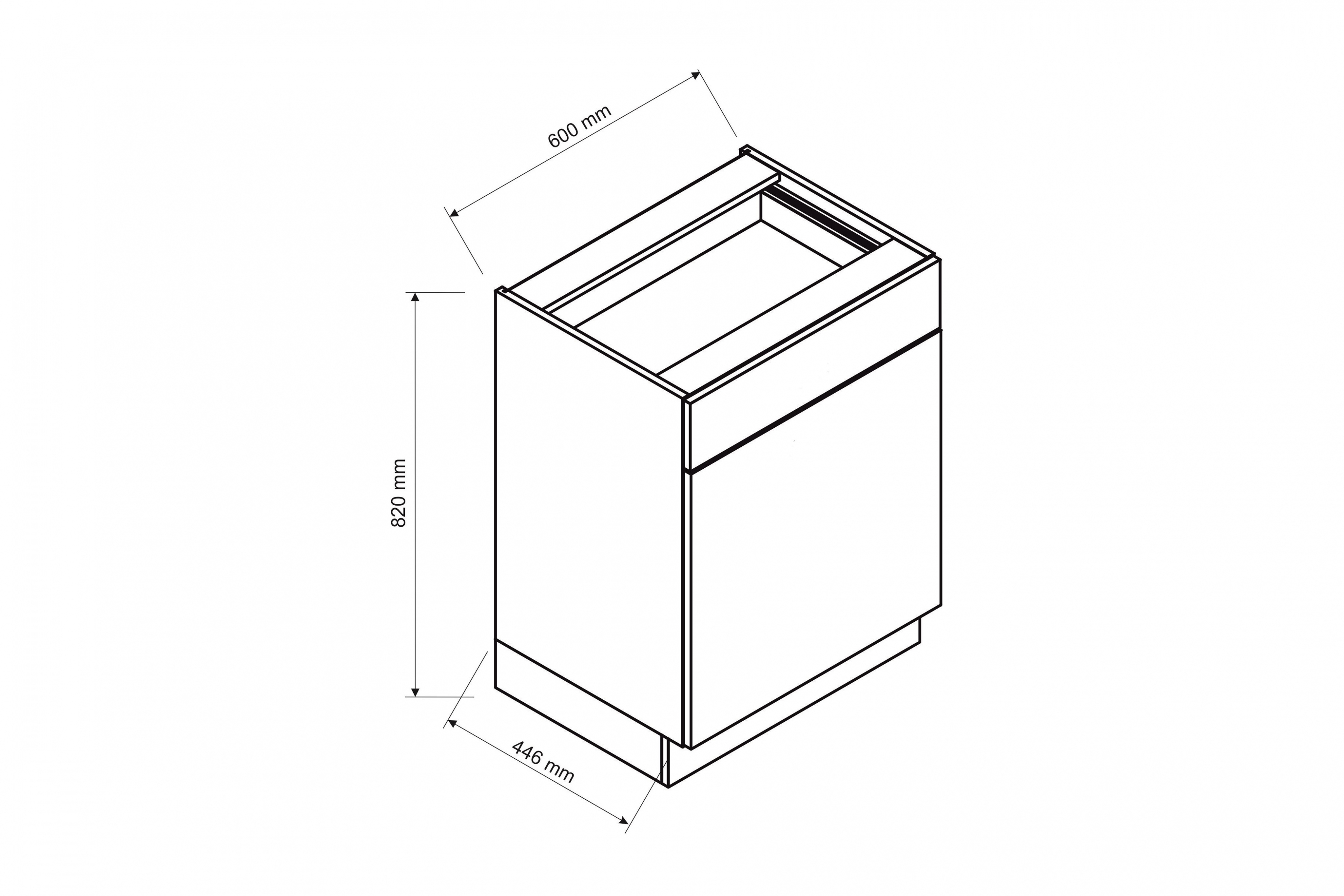 Dolná kuchynská skrinka Isabel D60 S1 jednodverová so zásuvkou – čierny hrášok / dub artisan Skrinka Kuchynská jednodverová z szuflada Isabel D60 S1 - Čierny Grášok / Dub artisan