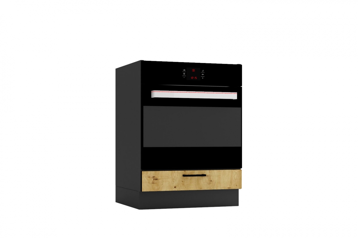 Dolná skrinka Anika DK60 na vstavanú rúru – dub artisan / grafit Skrinka Kuchynská pod zabudowe piekarnika Anika DK60 - Dub artisan / grafit