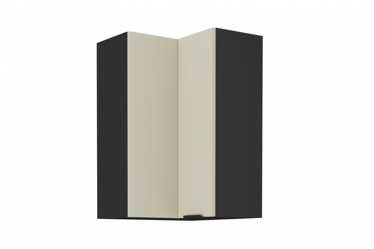 Závěsná vysoká rohová kuchyňská skříňka Armonza 60x60 GN-90 dvoudveřová - kašmír skříňka kuchyňská závěsná Armonza 60x60 GN-90 vysoká rohová dvoudveřová - kašmír