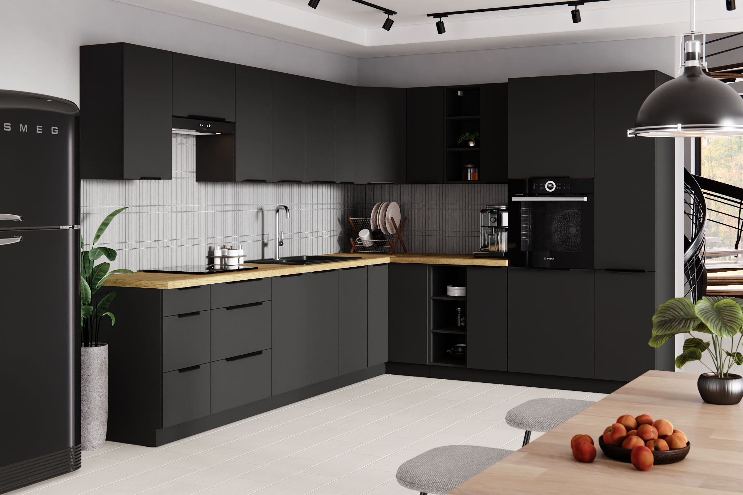 Závěsná kuchyňská skříňka Armonza 80 GU-36 nízká - černý mat skříňka kuchyňská závěsná Armonza 80 GU-36 nízká - černá mat