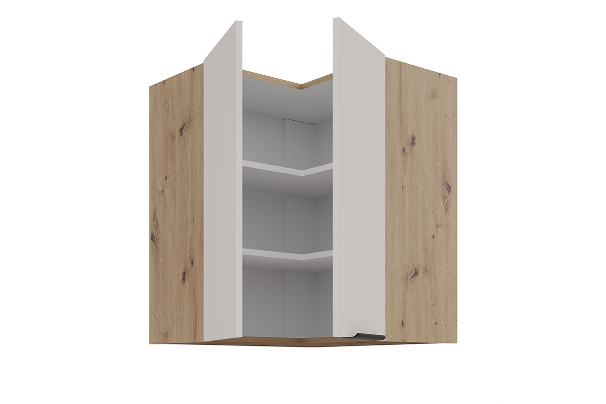 Kuchyňská horní rohová skříňka Arvani 60x60 GN-72 dvoudveřová - kašmír / dub artisan skříňka kuchyňská závěsná Arvani 60x60 GN-72 rohová dvoudveřová - kašmír / dub artisan