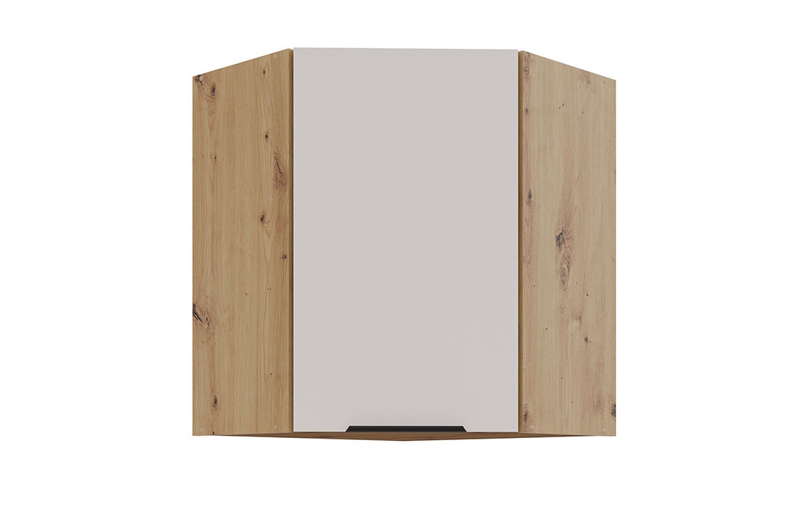 Kuchyňská horní rohová skříňka Arvani 60x60 GN-72 jednodveřová - kašmír / dub artisan skříňka kuchyňská závěsná Arvani 60x60 GN-72 rohová jednodveřová - kašmír / dub artisan