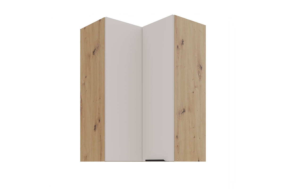 Kuchyňská horní rohová skříňka Arvani 60x60 GN-90 dvoudveřová - kašmír / dub artisan skříňka kuchyňská závěsná Arvani 60x60 GN-90 rohová dvoudveřová - kašmír / dub artisan