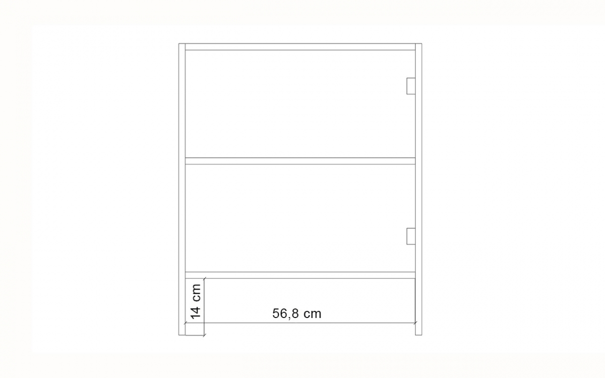 Závesná kuchynská skrinka Campari W60/72 SLIM jednodverová na vstavaný digestor Skrinka Kuchynská závesná Campari W6/72 SLIM jednodverová do riadu okapu