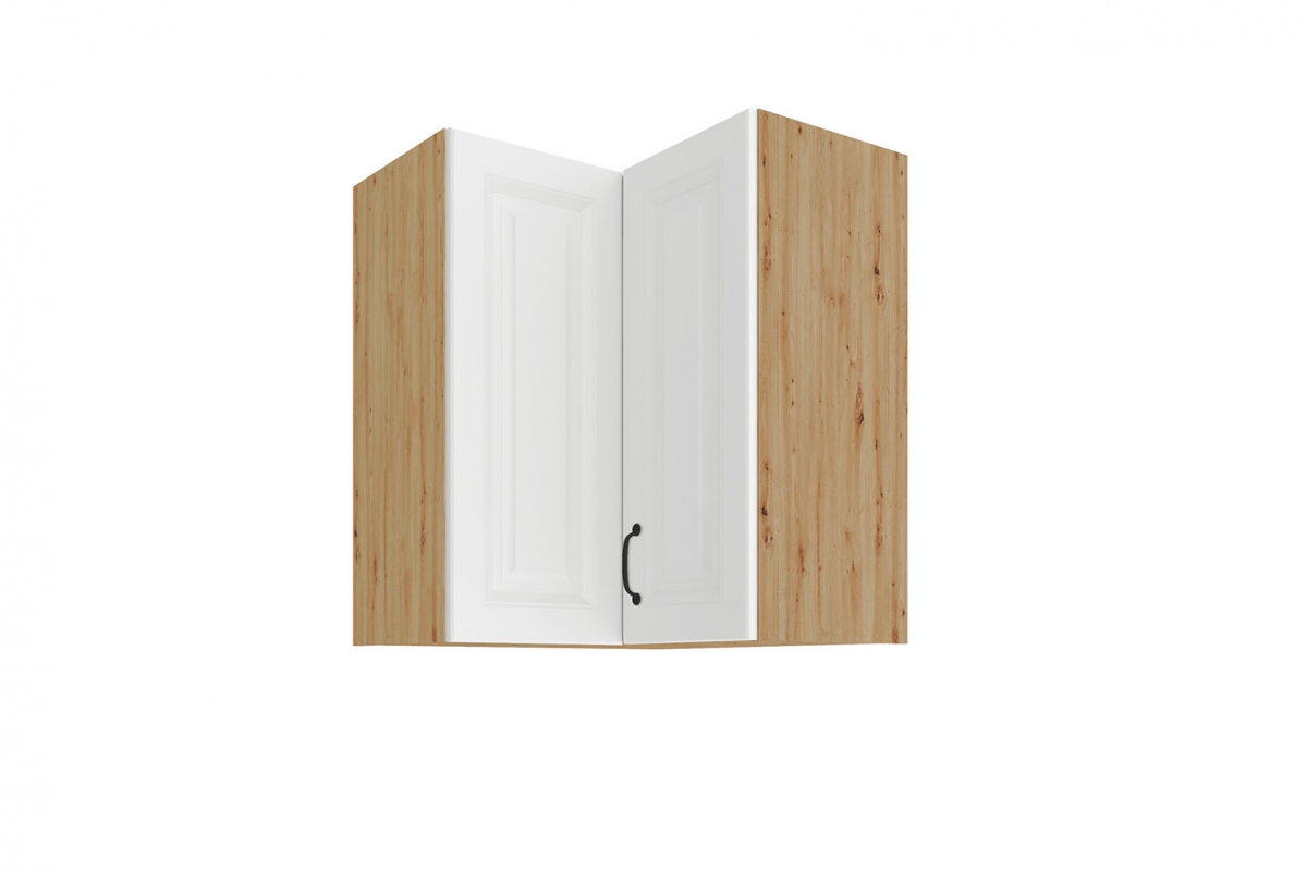 Horní rohová kuchyňská skříňka Estella 60x60 GN-72 dvoudveřová - bílý mat / dub artisan skříňka kuchyňská závěsná Estella 60x60 GN-72 dvoudveřová rohová - bílý mat / dub artisan