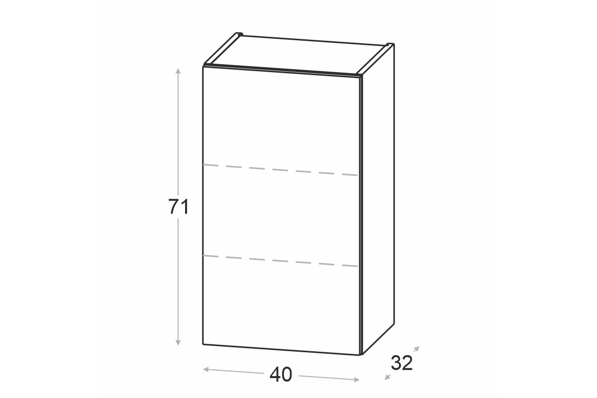 Závěsná kuchyňská skříňka Ilandia W40/71 jednodveřová - kašmír mat Skříňka kuchyňská závěsná Ilandia W40/71 jednodveřová - kašmír mat
