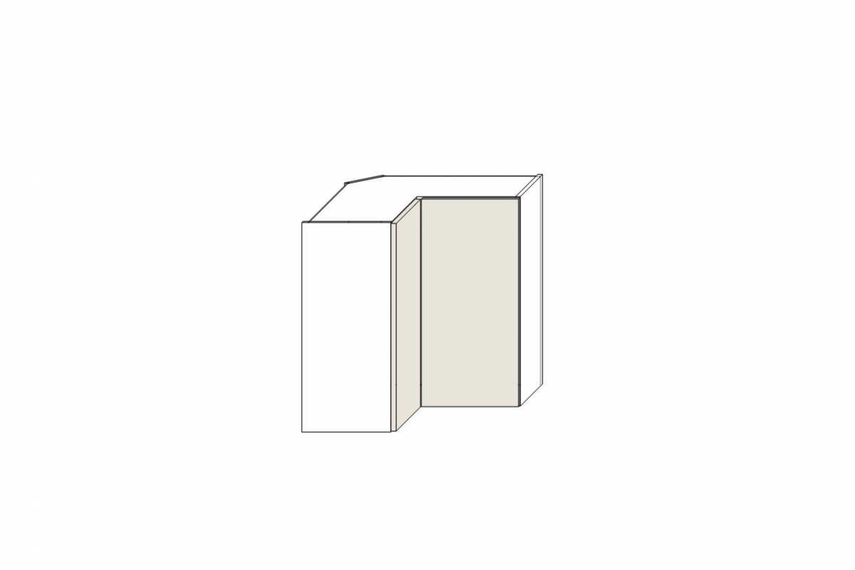 Závěsná rohová skříňka Ilandia WRP65/71 dvoudveřová - kašmír mat Skříňka kuchyňská závěsná Ilandia WRP65/71 dvoudveřová rohová - kašmír mat