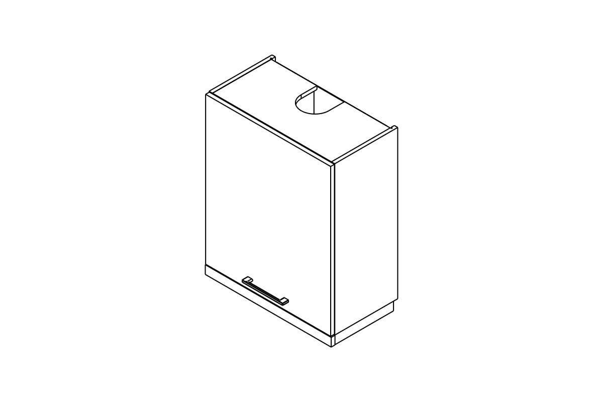 Horní kuchyňská skříňka Kammono F W60.1/P – digestořová pro plynovou desku skříňka kuchyňská závěsná Kammono F W60.1/P digestořová pro zabudowy nad plyta gazowa