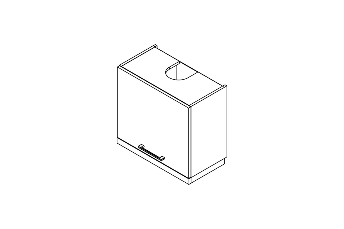Horní kuchyňská skříňka Kammono F WO60/51P – digestořová pro plynovou varnou desku skříňka kuchyňská závěsná Kammono F WO60/51P digestořová pro zabudowy nad plyta gazowa