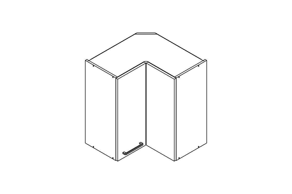 Rohová horní kuchyňská skříňka Kammono F WRP60/71 – dvoudveřová skříňka kuchyňská závěsná Kammono F WRP60/71 dvoudveřová rohová