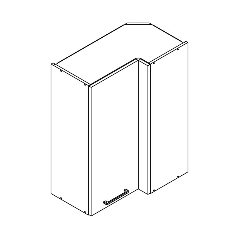 Rohová horní kuchyňská skříňka Kammono F WRP70x40/90 – 1dveřová skříňka kuchyňská závěsná Kammono F WRP70x40/90 jednodveřová rohová
