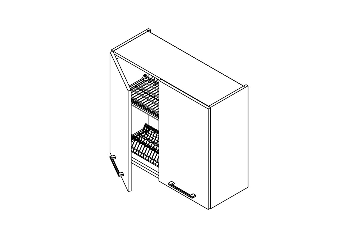 Horní kuchyňská skříňka Kammono F WS80/71 – dvoudveřová se sušákem skříňka kuchyňská závěsná Kammono F WS80/71 dvoudveřová z suszarka pro naczyn