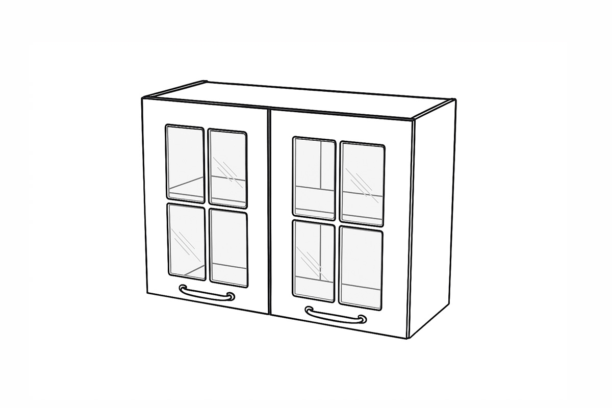 Závesná kuchynská skrinka Kammono F WW80/61 dvojdverová so sklom Skrinka Kuchynská závesná Kammono F WW80/61 dvojdverová s presklením