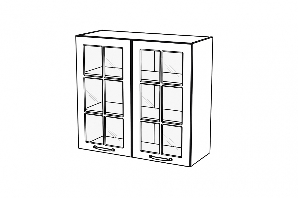 Horní kuchyňská skříňka Kammono F WW80/90 – dvoudveřová se sklem skříňka kuchyňská závěsná Kammono F WW80/90 dvoudveřová z przeszkleniem