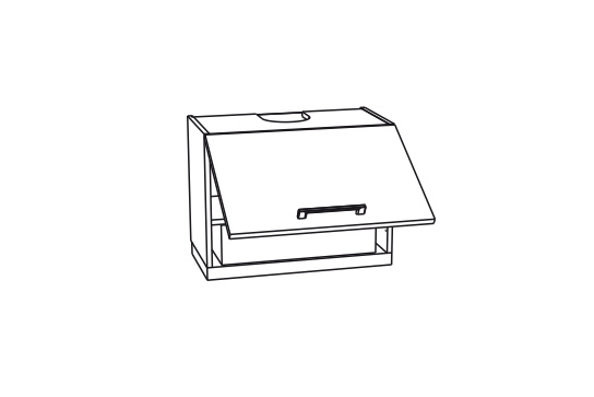 Závěsná kuchyňská digestořová skříňka Kammono F11 WO60/42P1 nad plynovou varnou desku Skříňka kuchyňská závěsná Kammono F11 WO60/42P1 digestořová do zabudowy nad plyta gazowa 