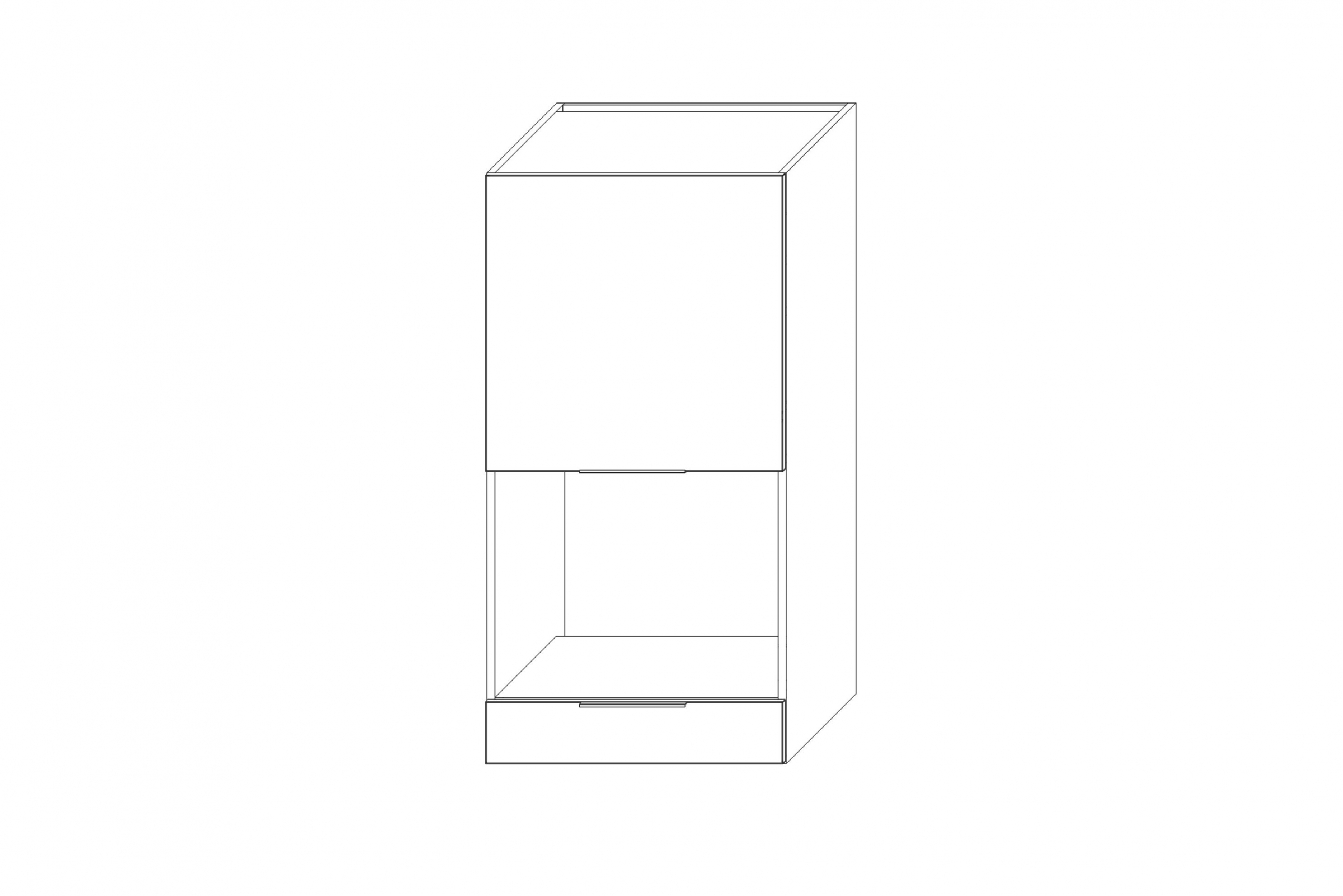 Horní kuchyňská skříňka Kammono K2 NWPKD60.1SS/61 nad myčku pro vestavbu kompaktní trouby skříňka kuchyňská závěsná KAMMONO K2 NWPKD60.1SS/61 nad zmywarke pro zabudowy kompaktowego piekarnika