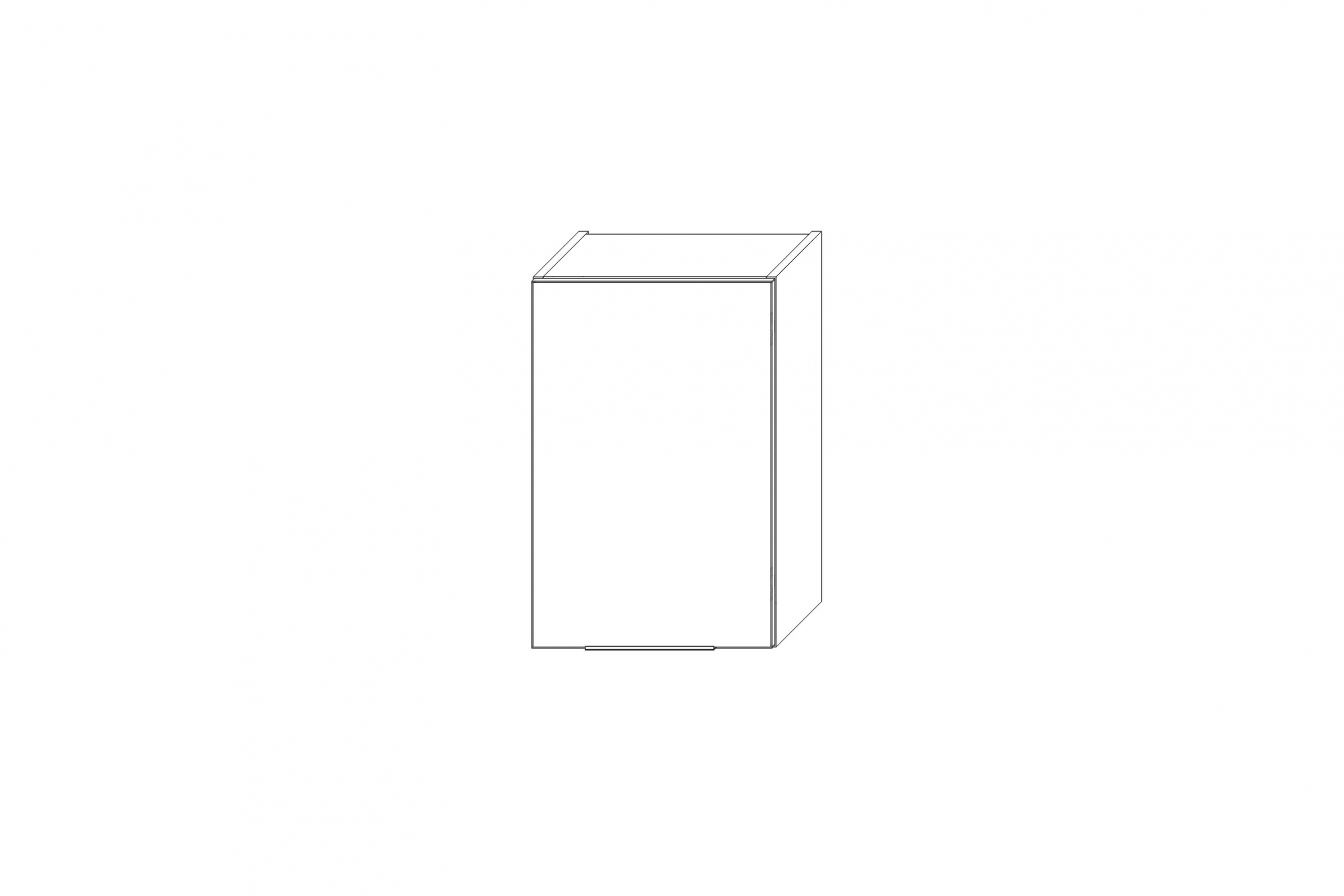 KAMMONO W40.1/61 - závesná skrinka - P2 i K2 BLACK Skrinka Kuchynská závesná Kammono K2 W40.1/61 jednodverová