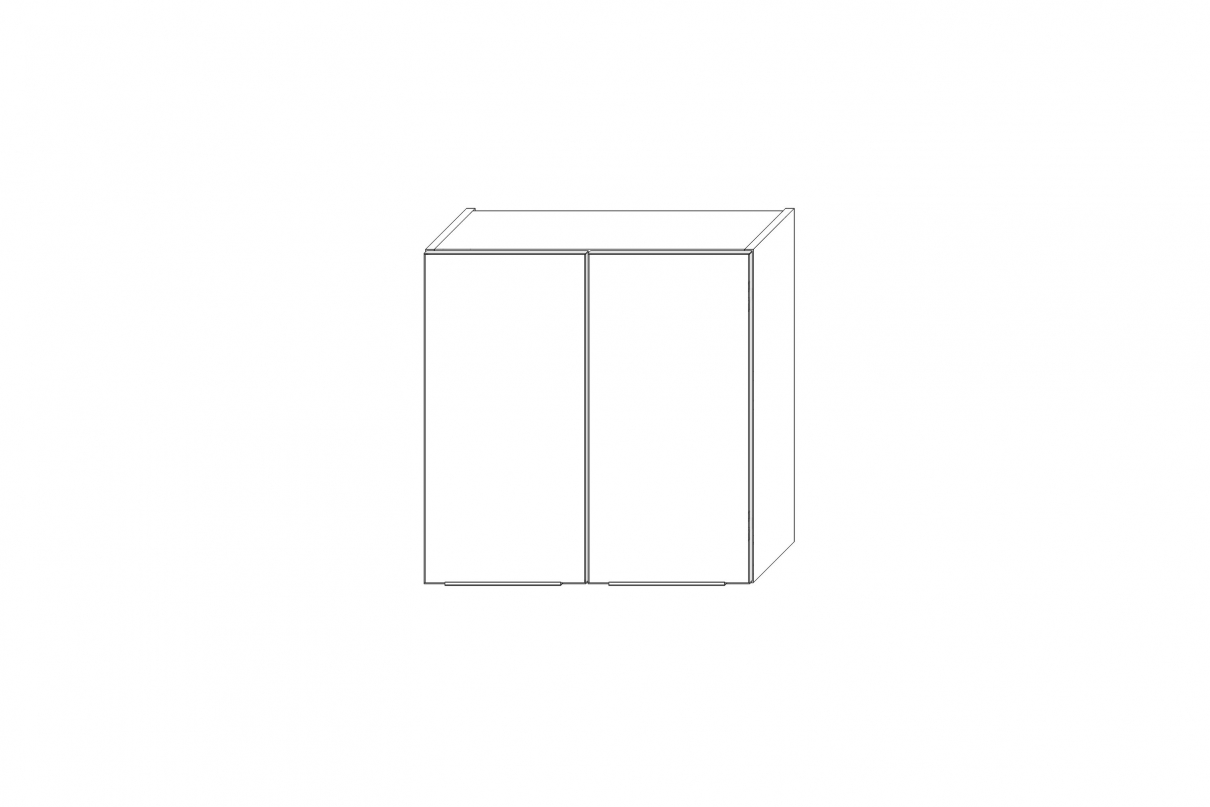 KAMMONO W60/61 - závesná skrinka dvojdverová - P2 i K2 BLACK Skrinka Kuchynská závesná Kammono K2 W60/61 dvojdverová