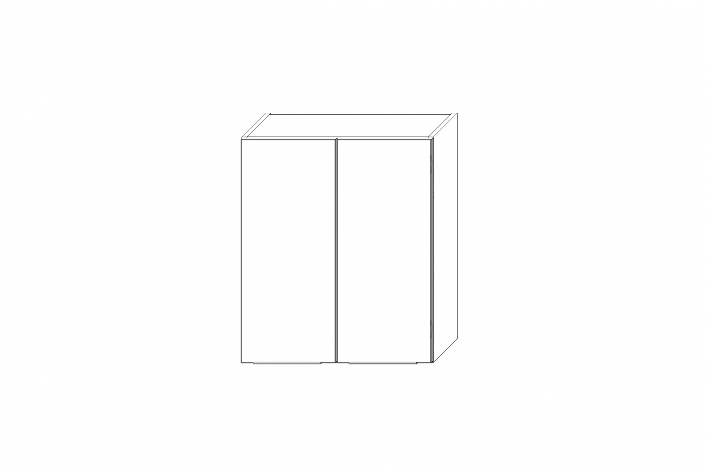 KAMMONO W60/71 - závesná skrinka dvojdverová - P2 i K2 BLACK Skrinka Kuchynská závesná Kammono K2 W60/71 dvojdverová