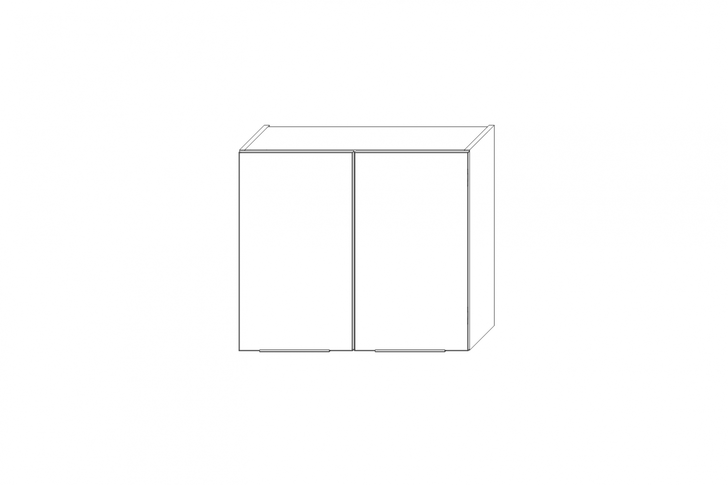 KAMMONO W70/61 - závesná skrinka dvojdverová - P2 i K2 BLACK Skrinka Kuchynská závesná Kammono K2 W70/61 dvojdverová
